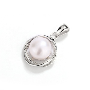 Collier tendance KAMMY en argent sterling 925 avec pendentif géométrique en perle d'eau douce naturelle de 7-7,5 mm, zircon délicat et simple - Product Image 2