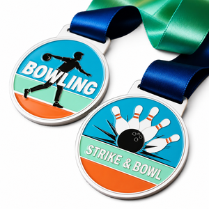 Médailles personnalisées en alliage de zinc avec logo 3D, plaqué or, argent, cuivre, pour le bowling - Product Image 1
