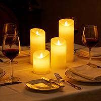 Bougies LED scintillantes sans flamme, à piles, en forme de pilier, avec télécommande DMX pour mariages et fêtes