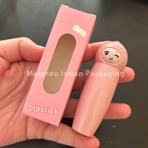 ISMAN Schattige 3,5g Roze Lippenstift Tube voor Meisjes met Papieren Verpakking Plastic ABS Kinder Lippenbalsem Verpakking Groothandel Aangepaste <span class=keywords><strong>Logo</strong></span> - Product Image 2