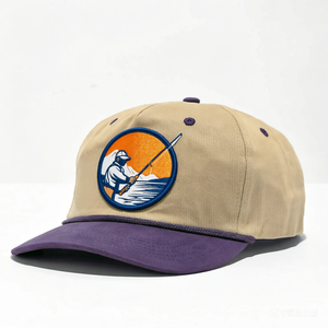 Casquettes de baseball Snapback à visière incurvée violettes, 5 panneaux, avec logo personnalisé, pour la pêche, fabriquées au Vietnam - Product Image 1