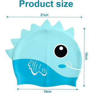 Gorro de Natación de Silicona con Diseño de Pez, a Prueba de Fugas, con Logotipo Personalizado, para Niños, Gorro de Piscina Impermeable con Estampado de Dibujos Animados - Product Image 6
