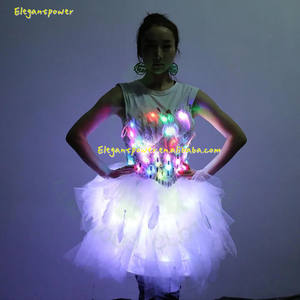 Ropa luminosa para baile de sala de baile, traje de boda, tutú, luces LED - Product Image 5
