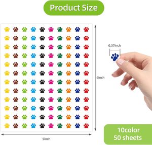 6000 buah stiker cetak kaki anak anjing Mini grafik insentif anak-anak dan label perencana hadiah guru perlengkapan kantor & Sekolah - Product Image 5