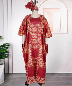 Nouvelle Arrivée 2026 – <span class=keywords><strong>Robe</strong></span> Longue Décontractée Africaine <span class=keywords><strong>Boubou</strong></span> à Motifs Floraux en <span class=keywords><strong>Bazin</strong></span> Brocart pour l'Été et l'Automne - Product Image 3
