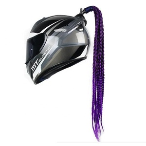 Phụ Nữ Của Xe Máy Mũ Bảo Hiểm Trang Trí Phụ Kiện Bện Tóc Xe Đạp Mũ Bảo Hiểm Trượt Tuyết <span class=keywords><strong>Mohawk</strong></span> Tóc Giả-Mới Và Được Sử Dụng Điều Kiện - Product Image 4