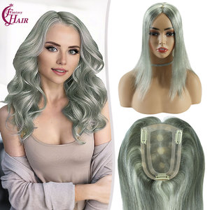 FH all'ingrosso 4x6cm europei Remy Human Hair Topper da <span class=keywords><strong>donna</strong></span> grigio Mono Base Topper <span class=keywords><strong>donna</strong></span> aggiungere Volume <span class=keywords><strong>capelli</strong></span> pezzo di parrucchino - Product Image 1