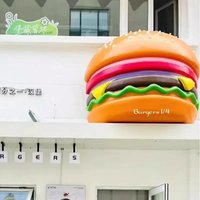 Estatua de Hamburguesa Gigante de Resina 3D, Resina de Poliéster, Decoración para Restaurantes, Calles y Parques de Atracciones con Temática de Comida