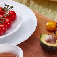 Peralatan Makan Kaca Opal Mewah Seri Kelopak Bunga 4 Buah, Ramah Lingkungan, Bebas BPA, Tahan Microwave, Aman untuk Mesin Cuci Piring, Sederhana dan Elegan
