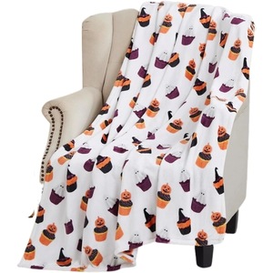 Halloween Pumpkin Ghost Bat Flannel <b>Blanket</b> Throw <b>Blanket</b> Nap <b>Blanket</b> Fall Decor Trick or Treat Wholesale Cozy <b>Warm</b> - Product Image 2