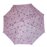 Parapluie manuel de haute qualité pour enfants, avec bordure réfléchissante, pointes arrondies, léger, imprimé rose dessin animé pour filles, idéal pour l'école