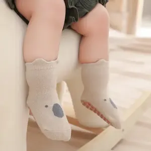 高品质防滑纯棉婴儿步行地板袜带抓手