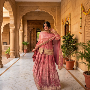 Ensemble de vêtements ethniques de luxe en maroon, salwar kameez, bas et dupatta, pour les fêtes traditionnelles de l'Aïd et de Diwali, vêtements islamiques modestes - Product Image 1