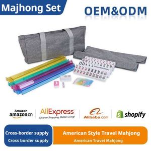 30mm 166Pcs <b>Melamine</b> American Mahjong Tiles Multi Style Portable Complete Mahjong Game <b>Set</b> for Outdoor Travel Family Party - Product Image 2