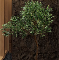 Arbre d'olivier artificiel simple, ensemble de pots en ciment, décoration de sol pour le bureau et le salon