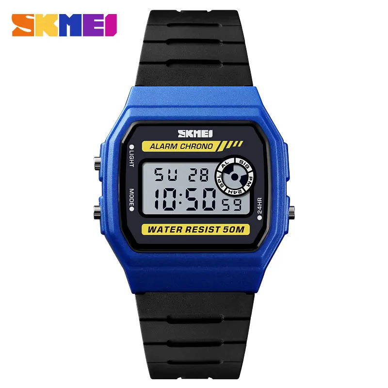 SKMEI 1413 Lady Men's Digital Sport Watch Multi-function Trendy Outdoor Sport Student Waterproof Rubber Strap Watch Wristwatch