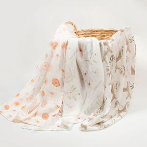 لفائف وبطاطين استقبال الأطفال والرضع من قماش الموسلين الشاشي مصنوعة من قطن الخيزران العضوي بطباعة مخصصة - Product Image 2