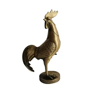 Statue d'animaux en Bronze, livraison Express, Statue de coq en laiton de petite taille