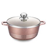 Marmite Casserole de Haute Qualité en Aluminium Moulé Sous Pression Antiadhésive Revêtue de Marbre, 32 CM de Diamètre, 22 CM de Hauteur
