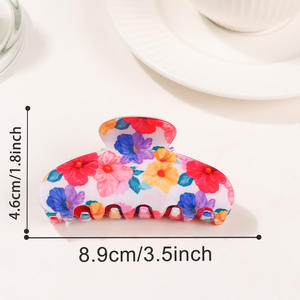 Grande pince à cheveux florale colorée en plastique, accessoires pour cheveux avec design floral flexible - Product Image 6
