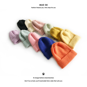 <span class=keywords><strong>Brother</strong></span> Cat Kids Mới Thu Đông Dễ Thương Màu Kẹo Màu Trơn Ấm Áp Dệt Kim Len Mũ Len Thường Ngày Mềm Mại Tươi Mát Sang Trọng - Product Image 3
