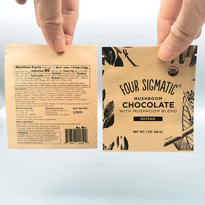 Sachets <span class=keywords><strong>d</strong></span>'emballage personnalisés en papier kraft pour biscuits, chocolat, bonbons, gommes, thé, café en poudre, sachets plats à fermeture hermétique - Product Image 1