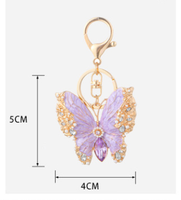 Op maat gemaakte nieuwe met emaille ingelegde diamanten prachtige vlinder dames tas sleutelhanger hanger autosleutelhanger
