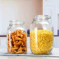 Botella de Vidrio Hermética de 500 ml, 750 ml, 1 L, 1.5 L, 2 L con Tapa de Clip, Frasco de Vidrio Hermético para Conservación de Alimentos
