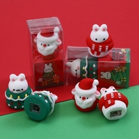 Taille-crayon en plastique souple en silicone de la série de Noël de dessin animé mignon pour les étudiants - Mini cadeau portable