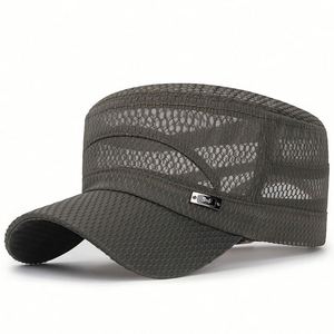 Wholesale <b>Summer</b> New Full Net <b>Flat</b> Top Sun Hat Outdoor Men Dress Mesh Camp Hat Sports <b>Cap</b> for Men - Product Image 5