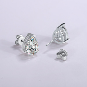 Gioielli in Moissanite all'Ingrosso, Orecchini a Perno in Argento 925 con <span class=keywords><strong>Diamante</strong></span> a Goccia da 1 Carato, Certificato GRA, VVS1, Stile Coreano per Donne - Product Image 4