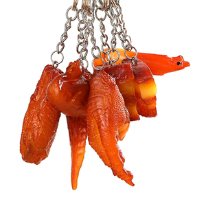 Vente chaude PVC Alimentaire Porte-clés Pendentif Simulation Alimentaire Poulet Ailes Jambes Panko Modèle Braisé Viande Porte-clés à <span class=keywords><strong>Ma</strong></span> Fille - Product Image 1