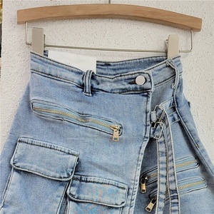Shorts <span class=keywords><strong>en</strong></span> <span class=keywords><strong>jean</strong></span> cargo pour femmes, de haute qualité, prêts à être expédiés, avec poches - Product Image 5