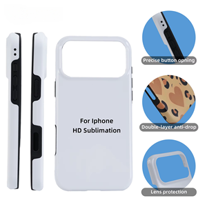 Coque vierge pour sublimation pour 17 Pro Max, en TPU et PC, personnalisable, étanche, anti-traces de doigts, antichoc, vente en gros - Product Image 2