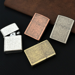 Briquet à kérosène en métal vierge à roue à silex, rechargeable à l'huile, avec logo personnalisé, vente en gros, OEM, ODM, directement de l'usine - Product Image 3