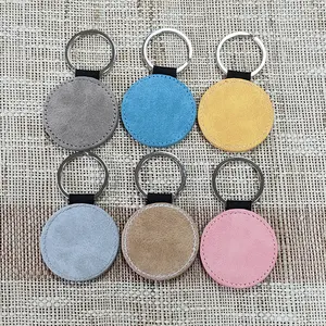 Atacado cores misturadas formas sublimação pu couro keychain espaços em branco DIY transferência