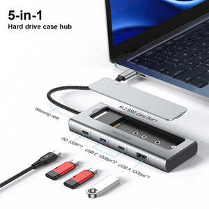 RSHTECH ad alta velocità 10Gbps <span class=keywords><strong>USB</strong></span> 3.2 Gen 2 PD100W M.2 NGFF <span class=keywords><strong>NVMe</strong></span> <span class=keywords><strong>SSD</strong></span> custodia adattatore <span class=keywords><strong>SSD</strong></span> Dock <span class=keywords><strong>SSD</strong></span> <span class=keywords><strong>Hub</strong></span> <span class=keywords><strong>USB</strong></span> <span class=keywords><strong>C</strong></span> Docking - Product Image 1
