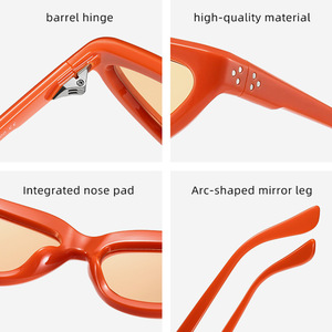 Custom Logo 2026 Vintage Fashion Men Small Frame Punk Sun Glasses UV400 <b>Candy</b> Colors Cat <b>Eye</b> Sunglasses for Women - Product Image 5