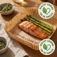 Papiers de cuisson écologiques et biodégradables pour friteuse à air Ninja Foodi Dual Zone, 22x14cm, rectangulaires, résistants à la graisse, pour entrepreneurs
