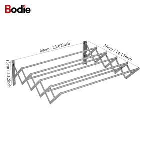 Foldable 100CM 7-Rod Stainless Steel Towel <strong>Rack</strong> <strong>Metal</strong> <strong>Wall</strong> <strong>Mounted</strong> Clothes Drying <strong>Rack</strong> for Home - Product Image 1