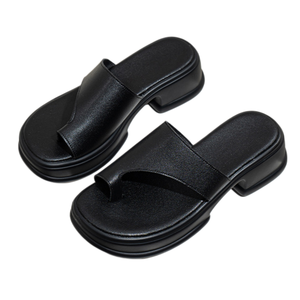 Chaussures pour femmes Yearning en cuir véritable antidérapantes, dessus en cuir de vachette souple, talon de 5 cm, respirantes, confortables, pour l'extérieur et la mode - Product Image 3