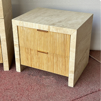 Table d'appoint en marbre travertin avec tiroir, table de chevet moderne pour salon, chambre à coucher, salle à manger, écologique et durable
