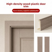 Encadrement de porte monobloc moderne en polymère, surface stratifiée, imperméable, résistant à la moisissure, avec bordure enveloppante et cache-encadrement, pour dropshipping