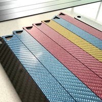 Plaque en fibre de carbone colorée découpée CNC, feuille de fibre de carbone colorée sur mesure, service de découpe personnalisé, pièces