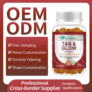 סוכריות גומי לשיזוף דמוי דוב, 60 יחידות, סיטונאי - לוגו בהתאמה אישית, תוסף בטא קרוטן טבעי לשיזוף עצמי לנשים, לעור זוהר, ייצור לפי הזמנה - Product Image 3