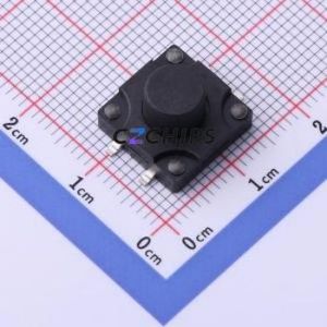 YTS1K0152JBG00 Tactile Switch SMD Switch Single Pole Single Throw Round Button 2.5N Vertical Mount - Product Image 1