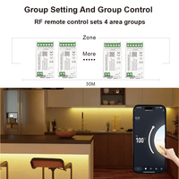 C100 4 zones MESH groupe à distance et synchronisation Tuya Smart 2.4G BT WIFI Zigbee CCT Mini 12/24V PWM contrôleur de lumière LED