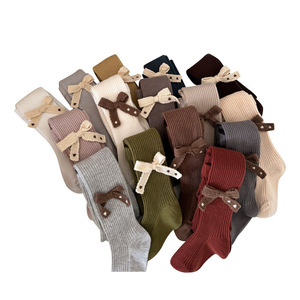 Nouvelles collants en tricot avec nœud décoratif pour filles de 3 à 12 ans, idéales pour un look quotidien élégant - Product Image 4