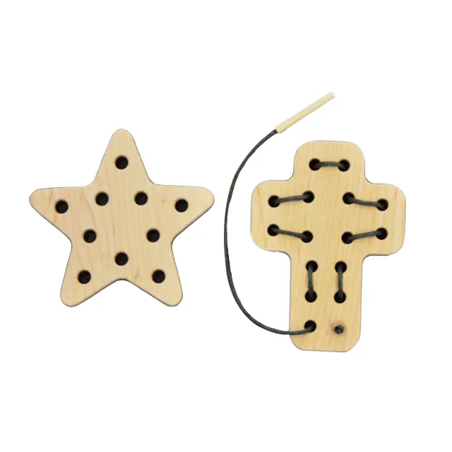 Ostern Schnür karte Pack Star Cross und Dove Montessori Schnür spielzeug Pack