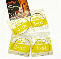 Alice A705 Violin String Set, Steel Core Chrome Alloy Wound 1-4